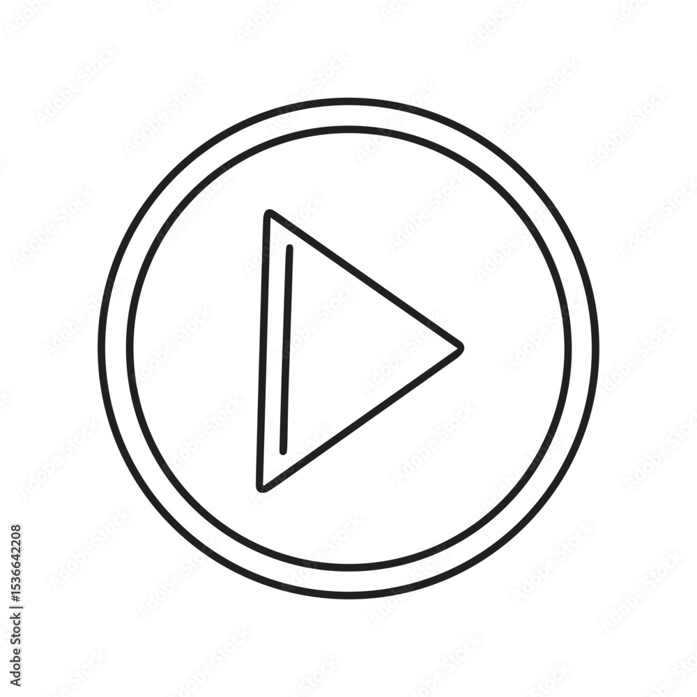 media player button icon over white background, line style, vector illustration media player button icon over white background, line style, vector illustration