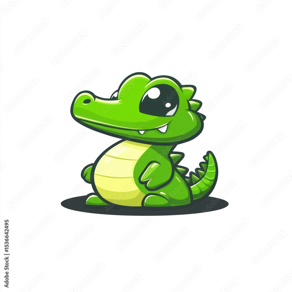Naklejka premium Cute cartoon crocodile (4)