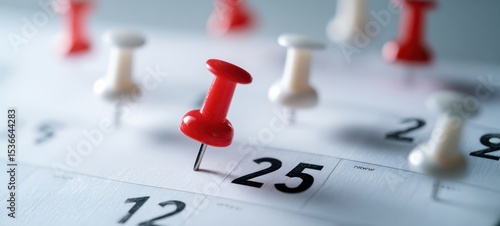 The calendar marked with a red pin for important date reminders.