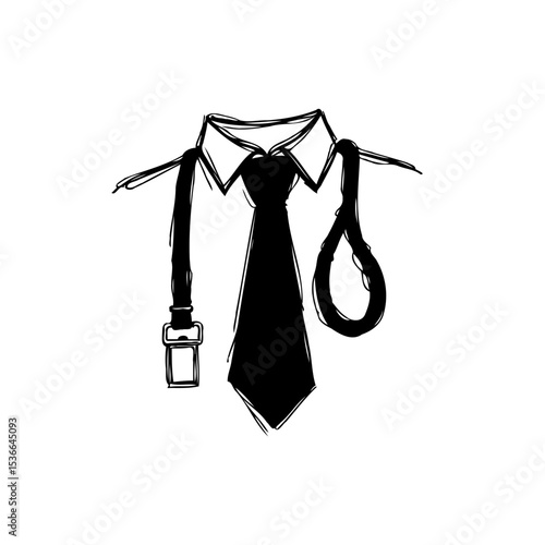 Conceptual illustration depicting career stress with tie shaped as hangman's noose