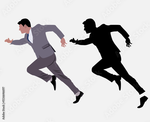 silhouette of a man running