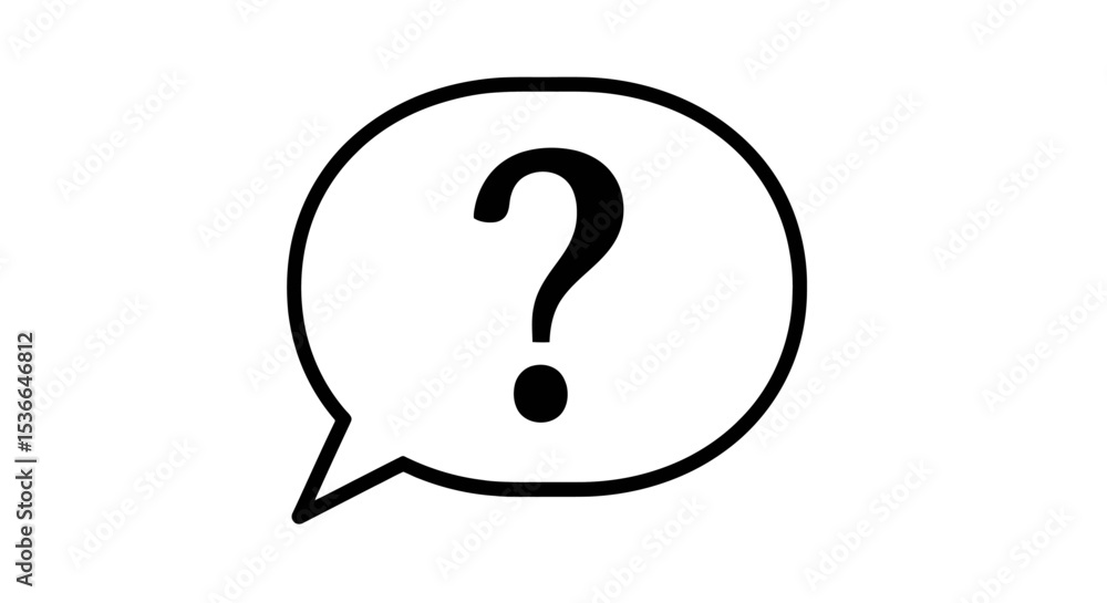 Question Mark in Speech Bubble Icon - Query, Doubt, Help, Communication Symbol Question Mark in Speech Bubble Icon - Query, Doubt, Help, Communication Symbol