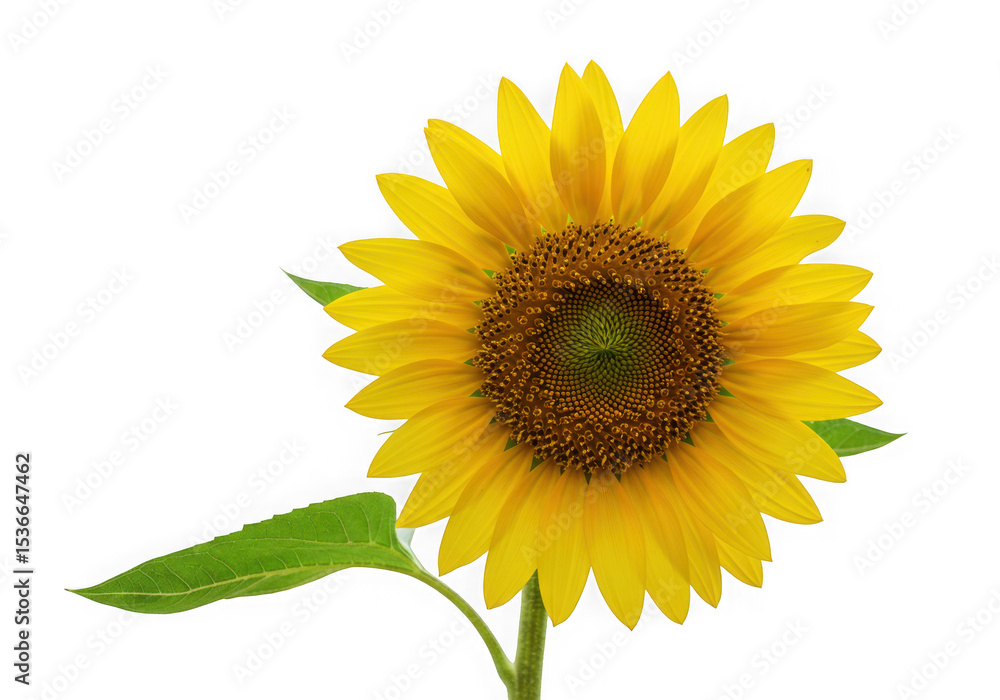 Obraz premium Single vibrant sunflower on black background