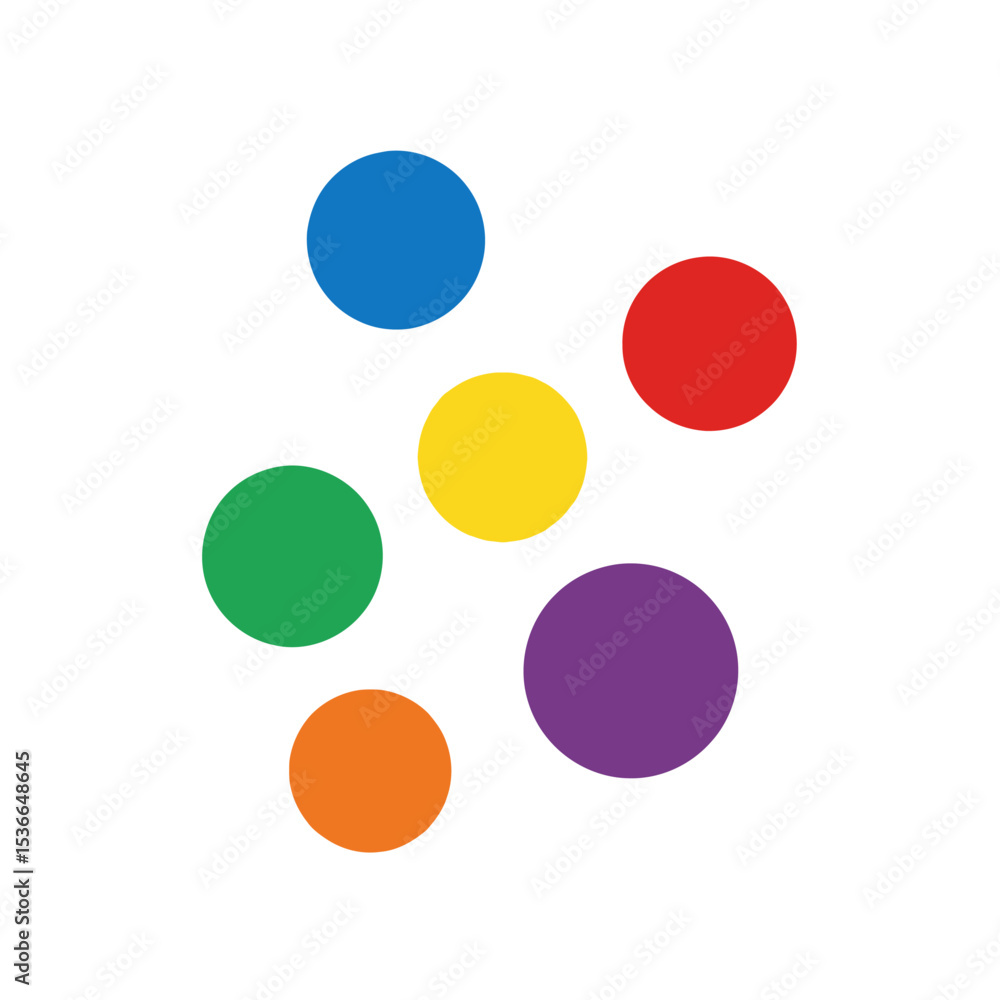 Colorful Dots Arrangement on White Background Colorful Dots Arrangement on White Background