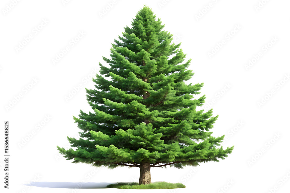 Fototapeta premium Evergreen fir tree isolated on a white background AI