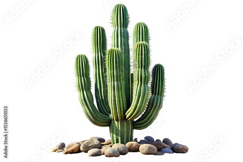 Majestic saguaro cactus isolated on a white background