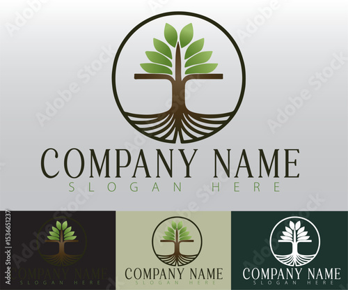 A circular logo featuring a tree to symbolize natural beauty and personal strength.