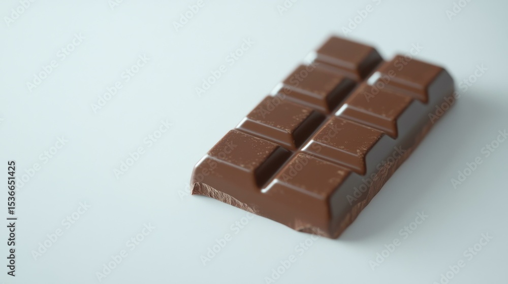 Fototapeta premium Minimalist chocolate bar on plain surface in studio setting