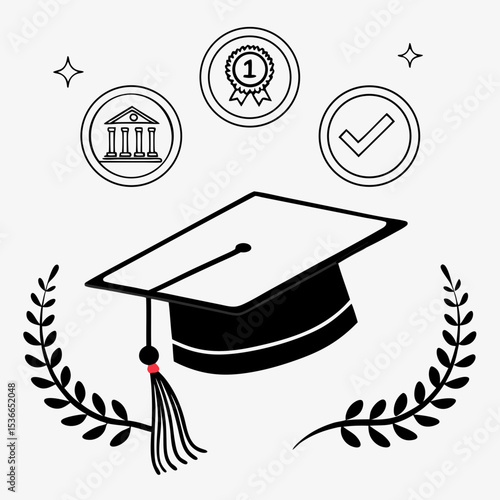Graduation cap achievement success education university college degree ceremony
