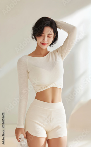 요가하는 여성과 건강한 생활