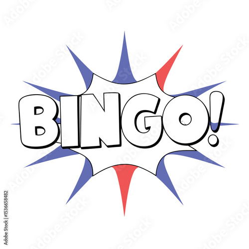 Comic Book Style Explosion Graphic with Bingo Text