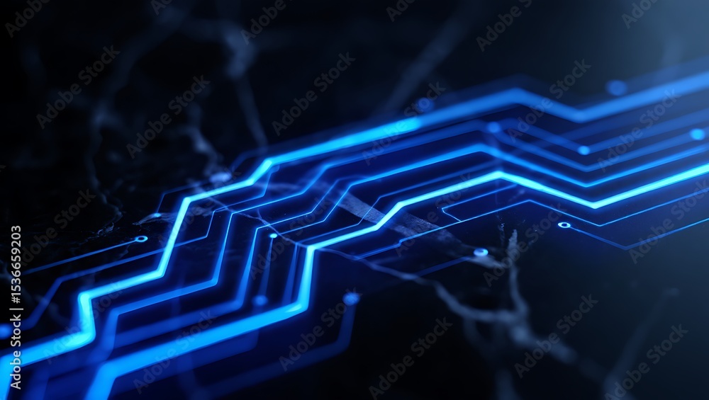 Obraz premium Abstract Digital Circuit Board Glowing Blue Technology Background