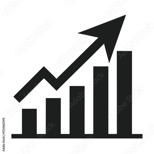Upward Trending Bar Graph Illustrating Growth, Progress, and Success in Business and Finance