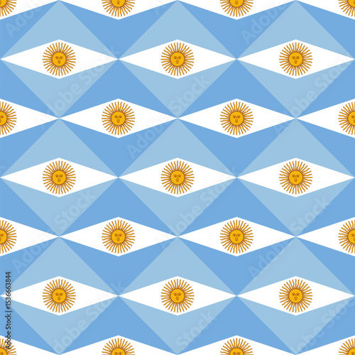 rhombus pattern of argentina flags. geometric background for decoration. vector illustration