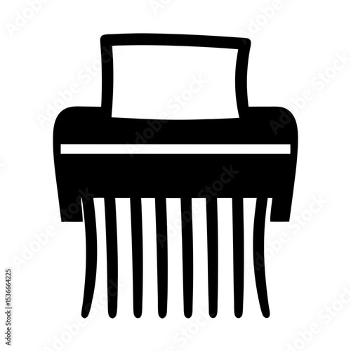 Stylized icon of a paper shredder destroying a document for security reasons