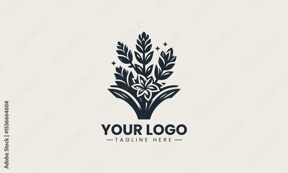 Obraz premium Hyacinth plant blooming with clustered petals and aromatic fragrance vector logo illustration design