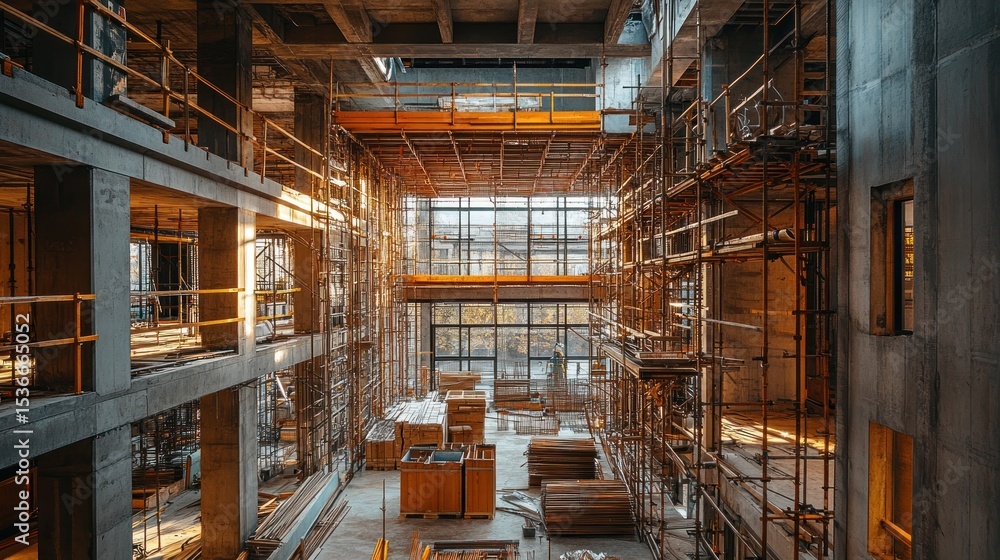 Obraz premium Modern building under construction