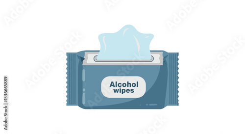 Alcohol wipes packaging with opened top for easy access  
