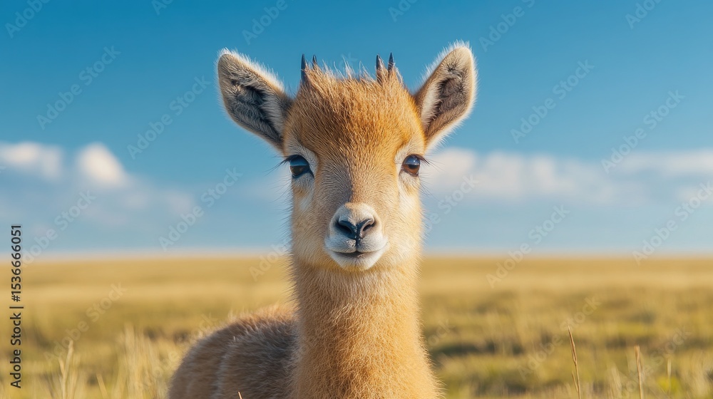 Young deer with grassland, and sunny day. Young deer with grassland, and sunny day.