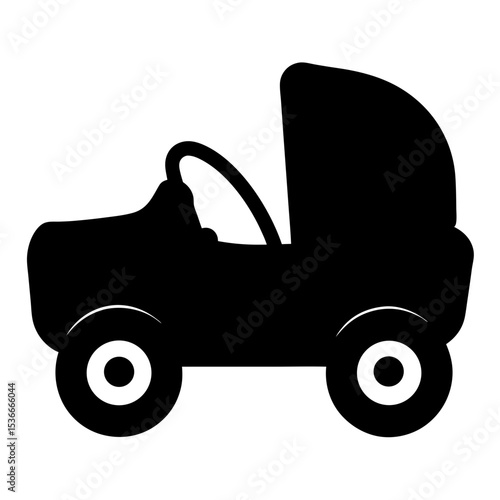 Silhouette of a classic baby stroller, symbolizing infant care and childhood