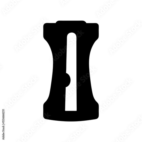 A Simple Black and White Silhouette of a Pencil Sharpener Icon