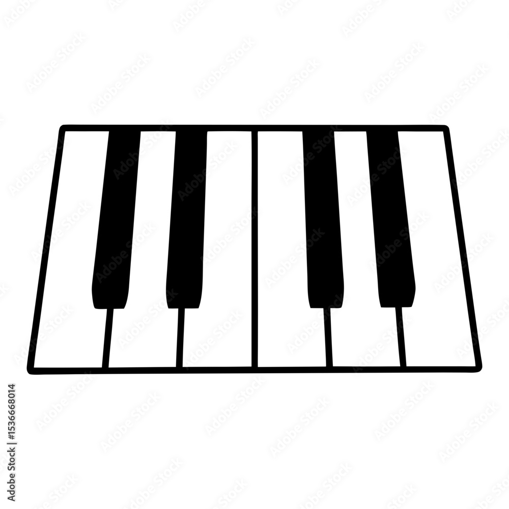 Naklejka premium Minimalist graphic illustration of piano keys on a white background image