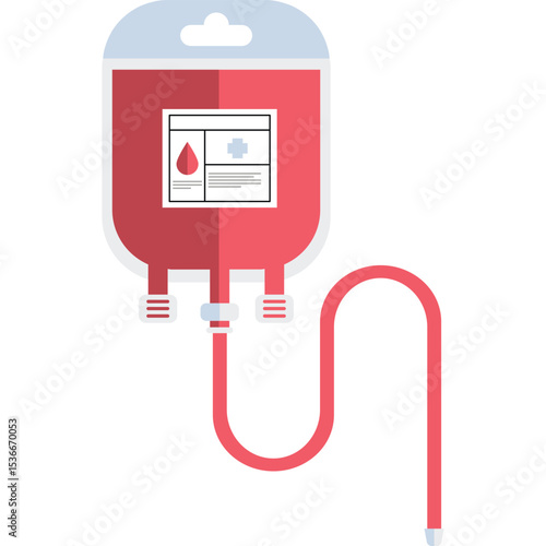 blood bag vector flat illustration