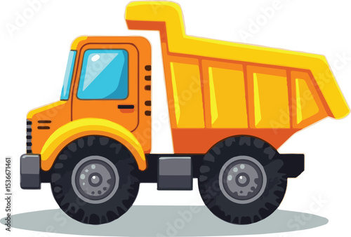 yellow truck isolated on white