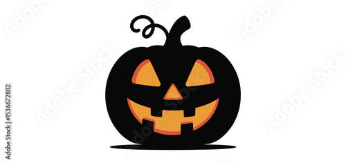 Smiling jack o lantern halloween pumpkin illustration
