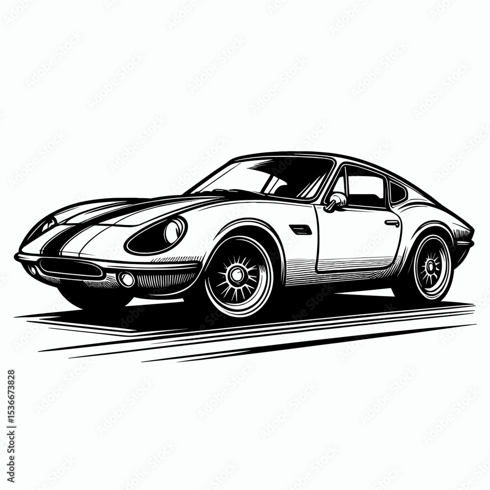 Naklejka premium Coupe car sketch