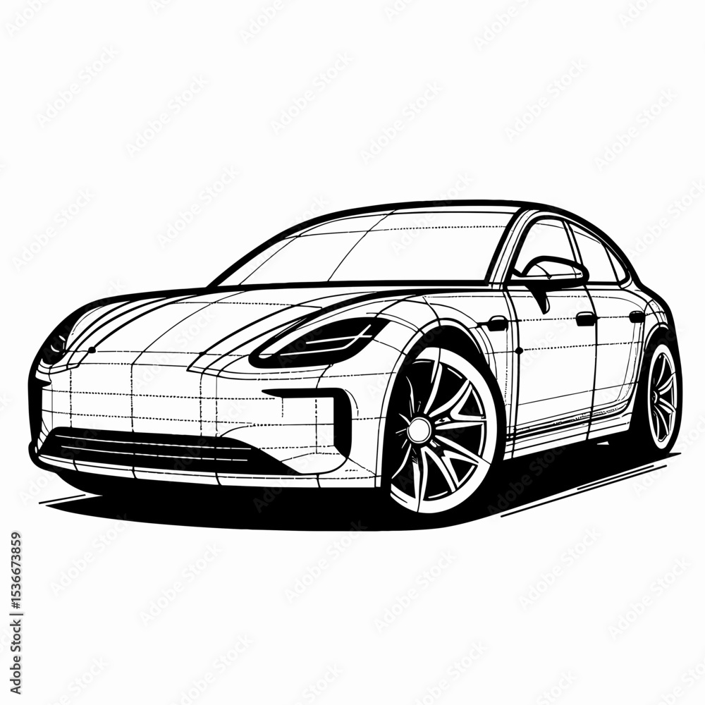 Fototapeta premium Car design blueprint