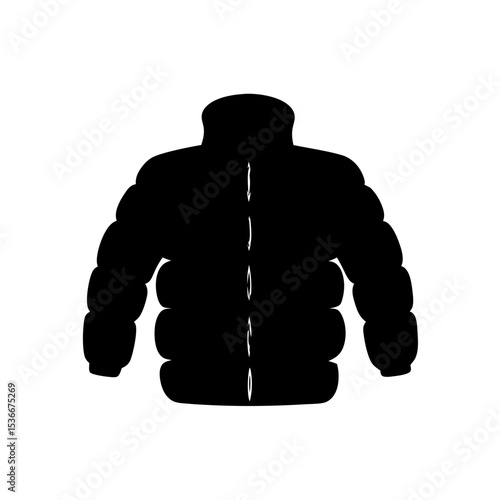 Silhouette of puffy winter jacket providing cozy warmth and protection from cold