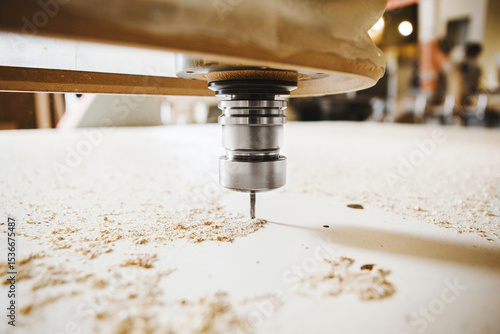 Machine working cnc, woodworking tool, computer numerical control.