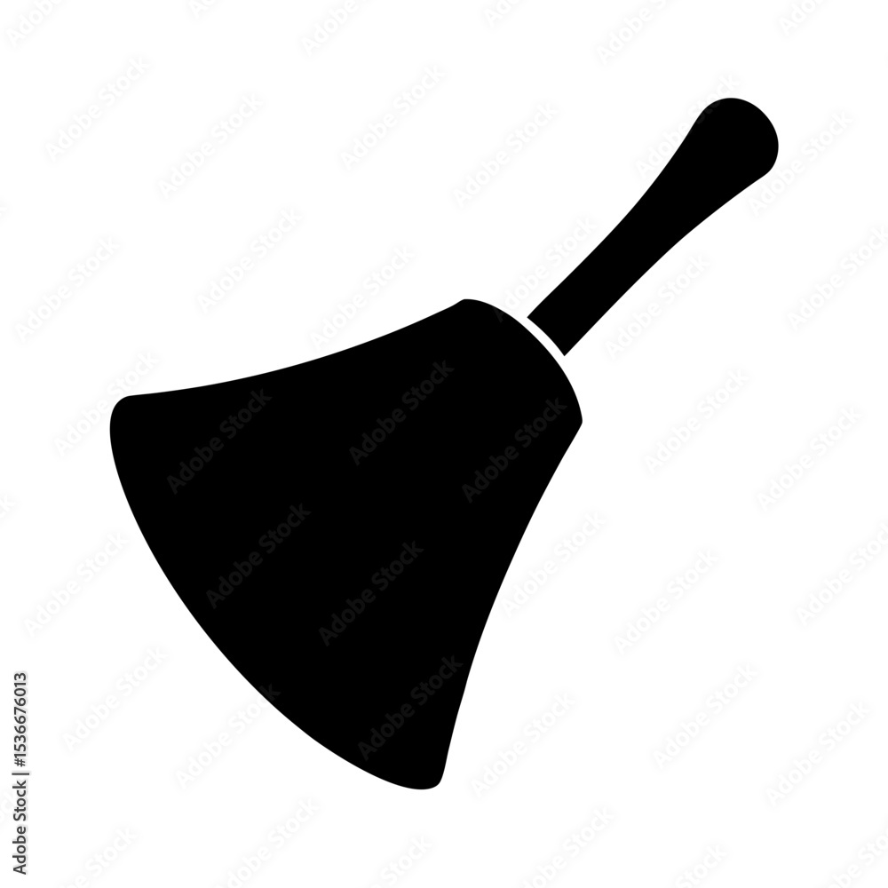 Obraz premium Silhouette of a simple handbell used for signaling or ringing purposes