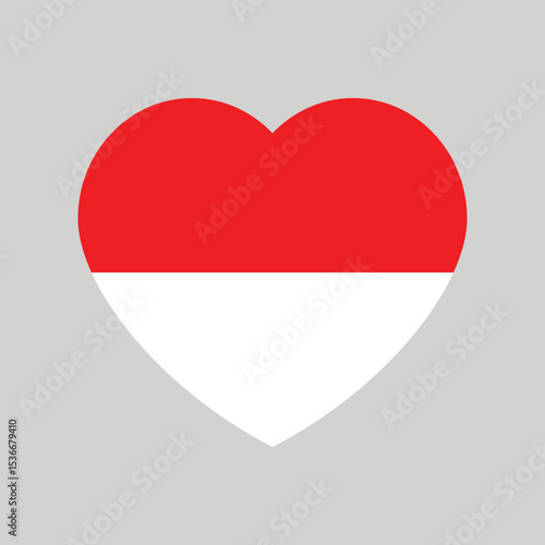Free Download White and red colored heart icons, as the colors of the flag of Indonesia. Flat design illustration.	 - GFXLoad