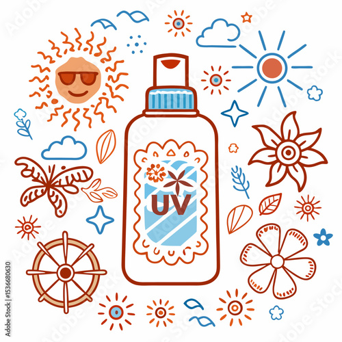 Silhouette of a Red Sunscreen Bottle on White Background – Sun Protection Container, Summer Skincare Concept, Cosmetic Packaging, Minimalist Design, Isolated Object, SPF Product Icon
Silhouette of a R