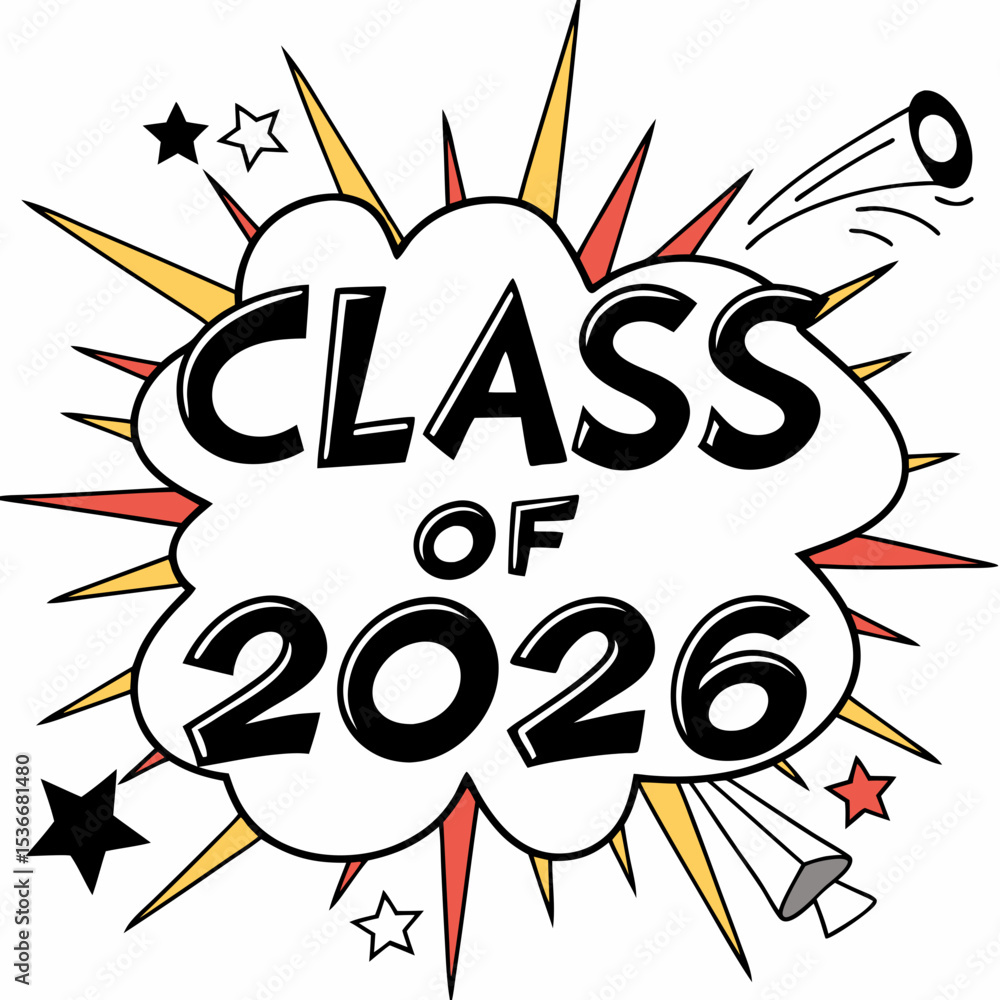Fototapeta premium Class of 2026 graduation announcement design