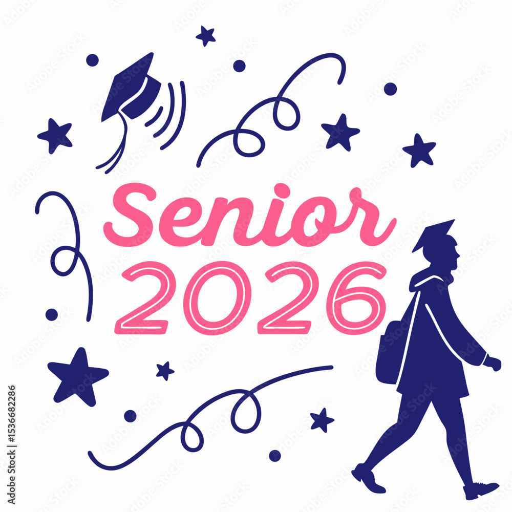 Obraz premium Senior 2026 graduation celebration design