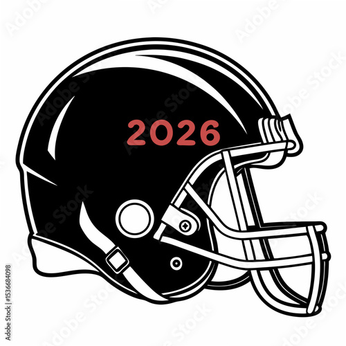 2026 american football helmet, clean cutout, transparent background