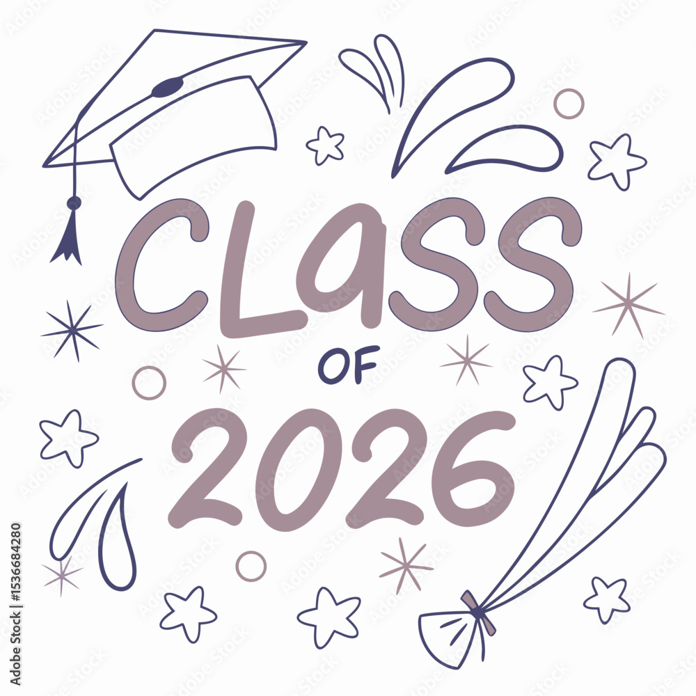 Fototapeta premium Class of 2026 graduation celebration design