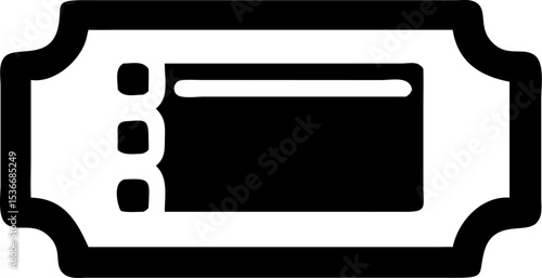 Silhouette of a Yellow Airplane Ticket on White Background – Minimal Travel Pass Icon, Airline Boarding Pass Graphic, Flight Ticket Symbol, Aviation Concept, Travel Document, Isolated Clipart
