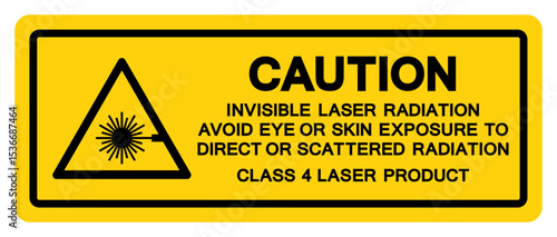 Caution Invisible Laser Radiation Symbol Sign,Vector Illustration, Isolate On White Background Label.EPS10