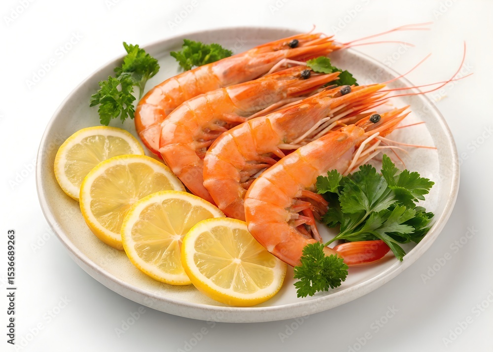 shrimps with lemon and parsley, fresh shrimps, food photography shrimps with lemon and parsley, fresh shrimps, food photography