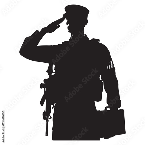 Honoring Military Service A Soldier Saluting with Honor and Respect