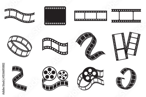 Cinematic Film Reel Icon Set