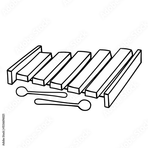 line illustration of xylophone