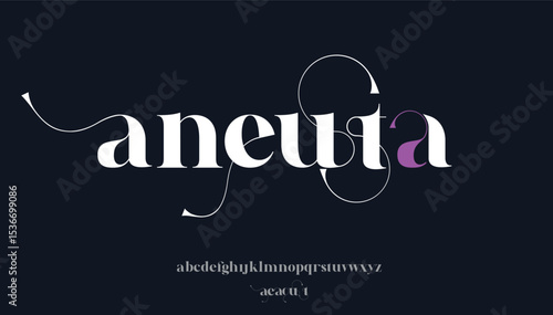 modern luxury small alphabet letter logo, calligraphy font design 