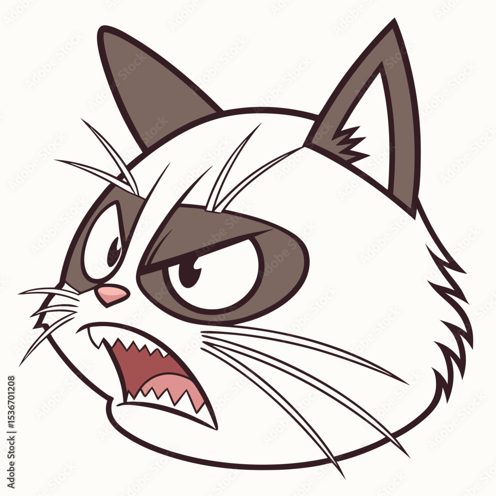 Obraz premium Angry cat face emoji