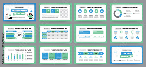Modern presentation slide templates. Infographic elements template set for web, print, annual report brochure, business flyer leaflet marketing and advertising template. Vector Illustration.