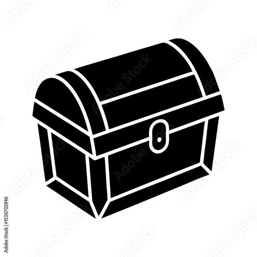  Treasure Chest Silhouette Icon